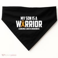 My Son Is A Warrior Leukemia Cancer Blood Awareness Month Gift USA-Made Doggie Bandana thumb 0