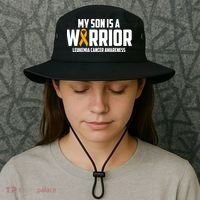 My Son Is A Warrior Leukemia Cancer Blood Awareness Month Gift Bucket Hat thumb 3