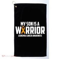 My Son Is A Warrior Leukemia Cancer Blood Awareness Month Gift Golf Towel thumb 0