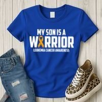 My Son Is A Warrior Leukemia Cancer Blood Awareness Month Gift Women's T-Shirt thumb 3
