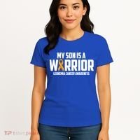 My Son Is A Warrior Leukemia Cancer Blood Awareness Month Gift Women's T-Shirt thumb 4