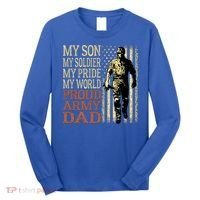 My Son Is A Soldier Hero Proud Army Dad Us Military Father Great Gift Long Sleeve Shirt thumb 0