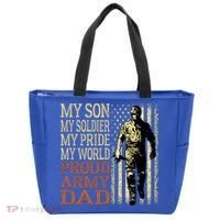 My Son Is A Soldier Hero Proud Army Dad Us Military Father Great Gift Tote Bag thumb 0