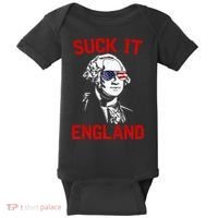 mb35 Suck It England Funny 4th of July Independence Day Baby Bodysuit thumb 0