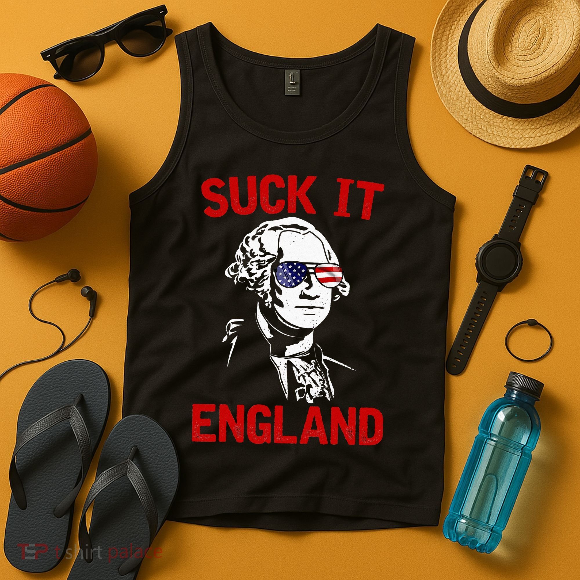 mb35 Suck It England Funny 4th of July Independence Day Tank Top