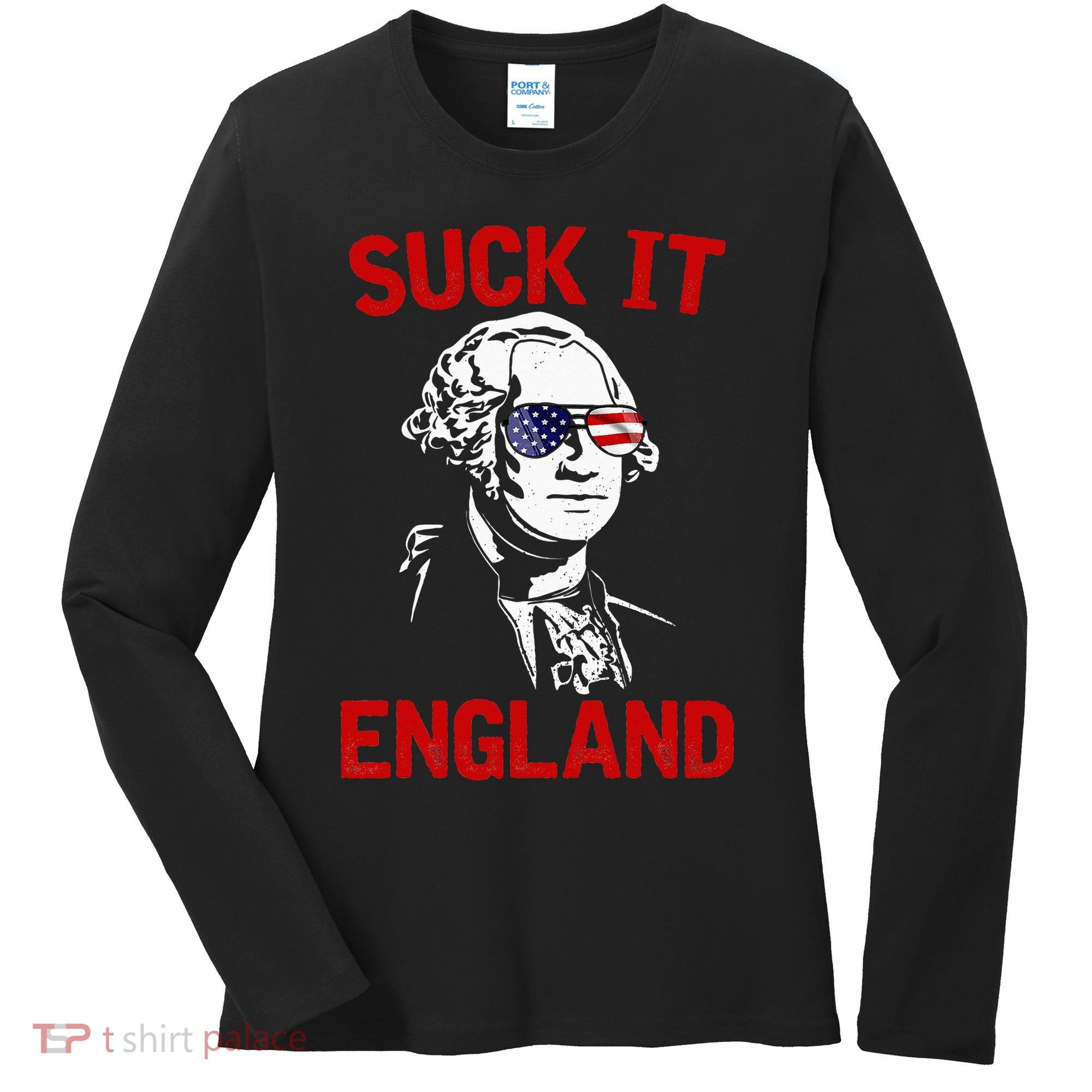 mb35 Suck It England Funny 4th of July Independence Day Women's Long Sleeve Shirt