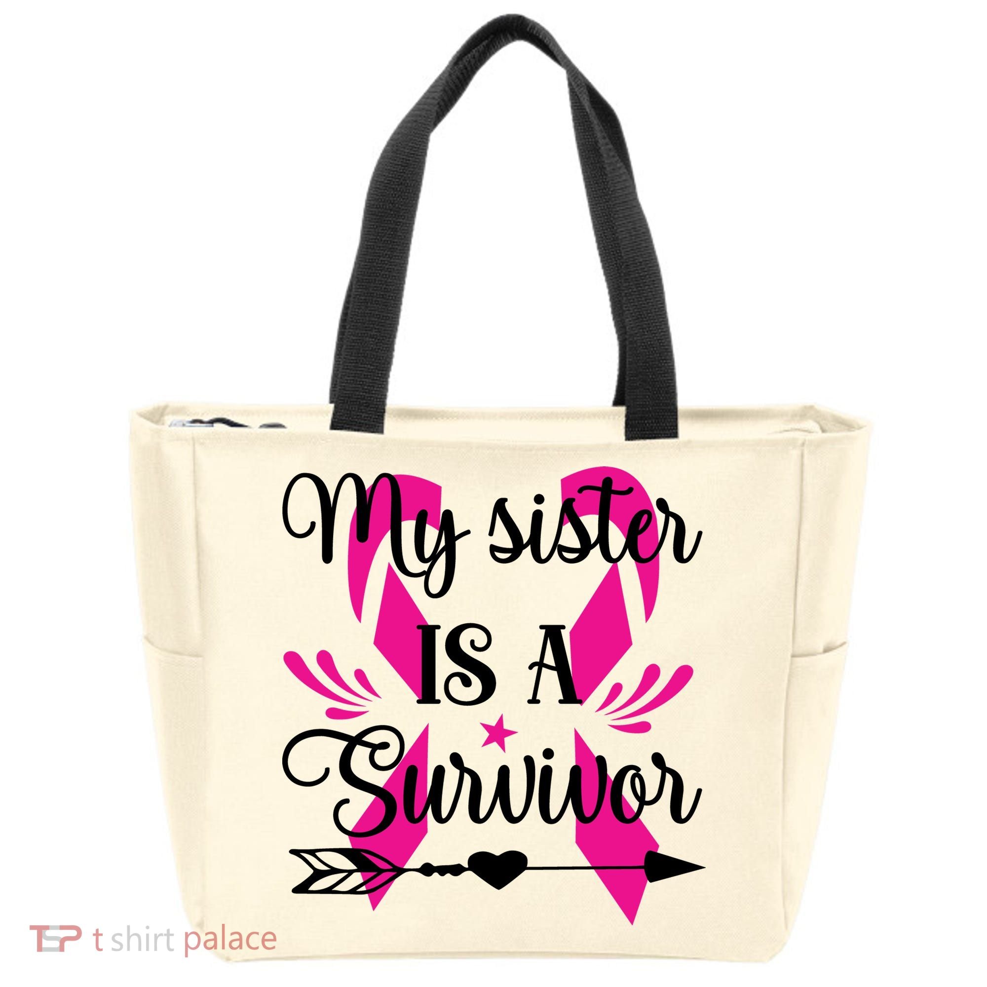 My Sister Is A Survivor Breast Cancer Awareness Tote Bag