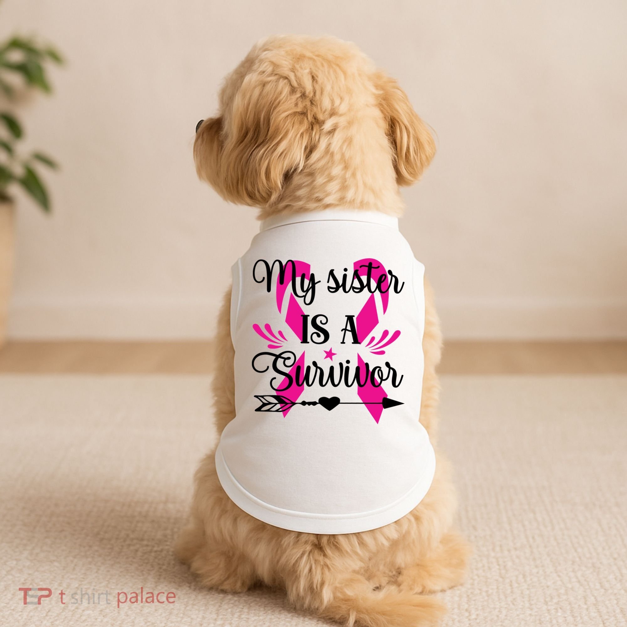 My Sister Is A Survivor Breast Cancer Awareness Doggie Tank