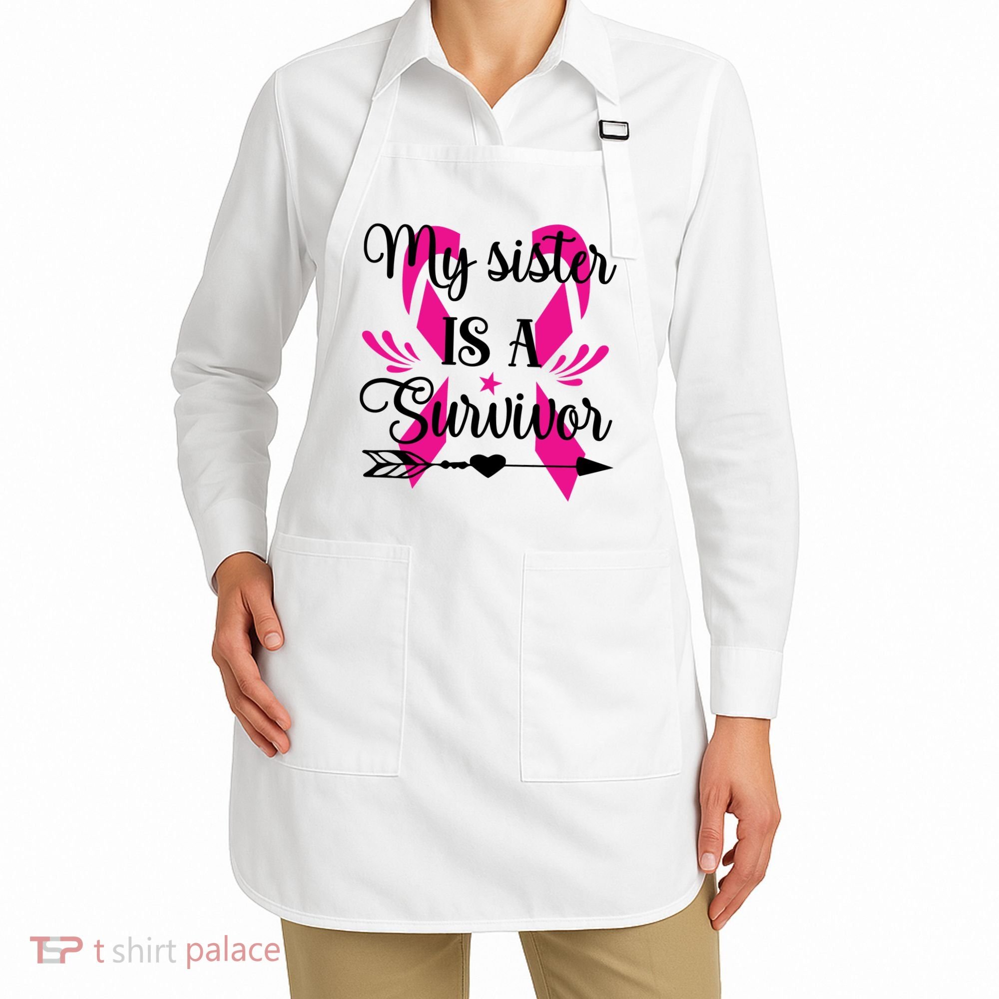 My Sister Is A Survivor Breast Cancer Awareness Apron