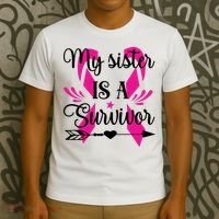 My Sister Is A Survivor Breast Cancer Awareness T-Shirt thumb 3