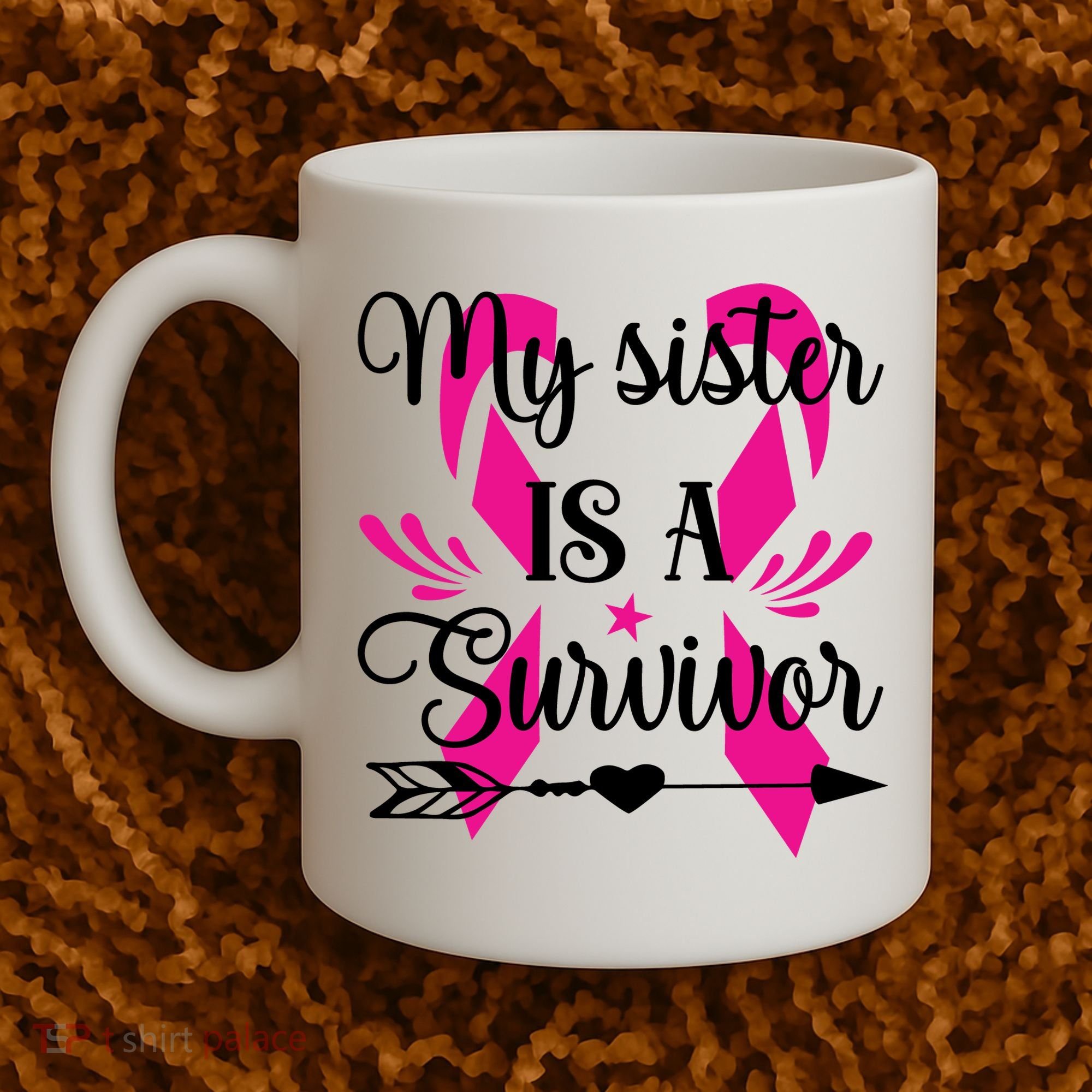 My Sister Is A Survivor Breast Cancer Awareness Coffee Mug