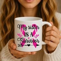 My Sister Is A Survivor Breast Cancer Awareness Coffee Mug thumb 3