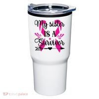 My Sister Is A Survivor Breast Cancer Awareness Tumbler thumb 0