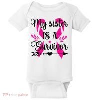 My Sister Is A Survivor Breast Cancer Awareness Baby Bodysuit thumb 0