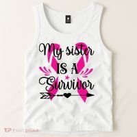My Sister Is A Survivor Breast Cancer Awareness Tank Top thumb 2
