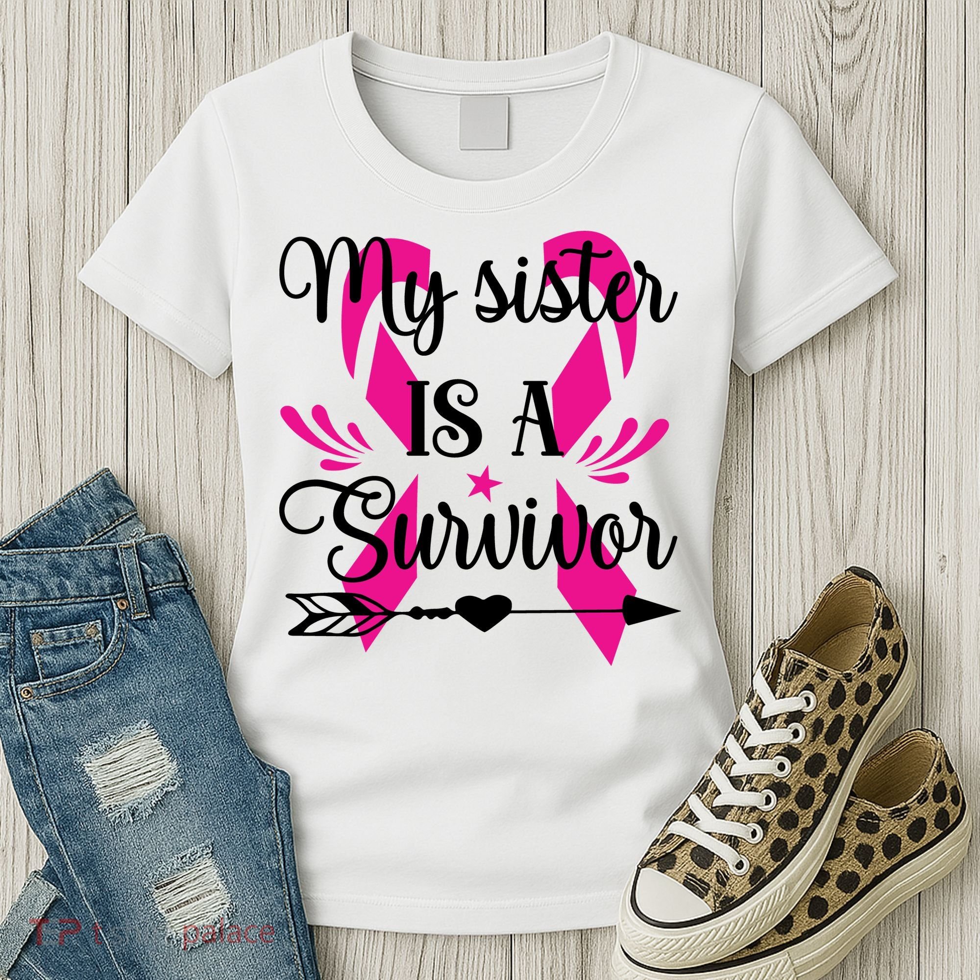 My Sister Is A Survivor Breast Cancer Awareness Women's T-Shirt