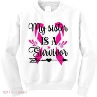 My Sister Is A Survivor Breast Cancer Awareness Kids Sweatshirt thumb 0