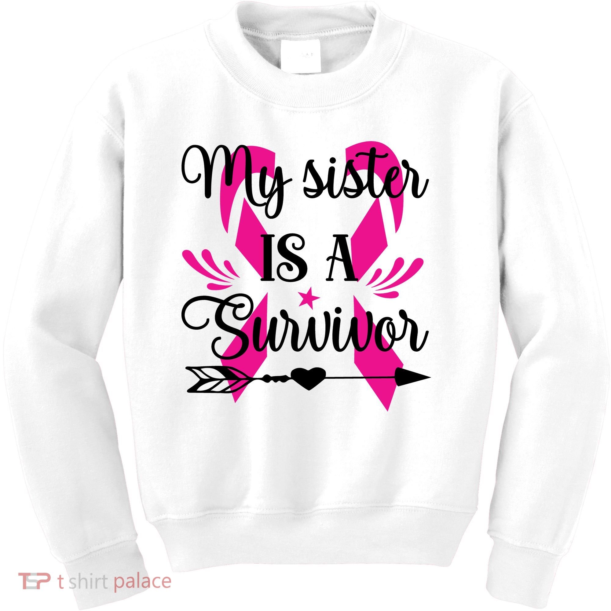 My Sister Is A Survivor Breast Cancer Awareness Kids Sweatshirt