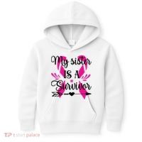 My Sister Is A Survivor Breast Cancer Awareness Kids Hoodie thumb 0