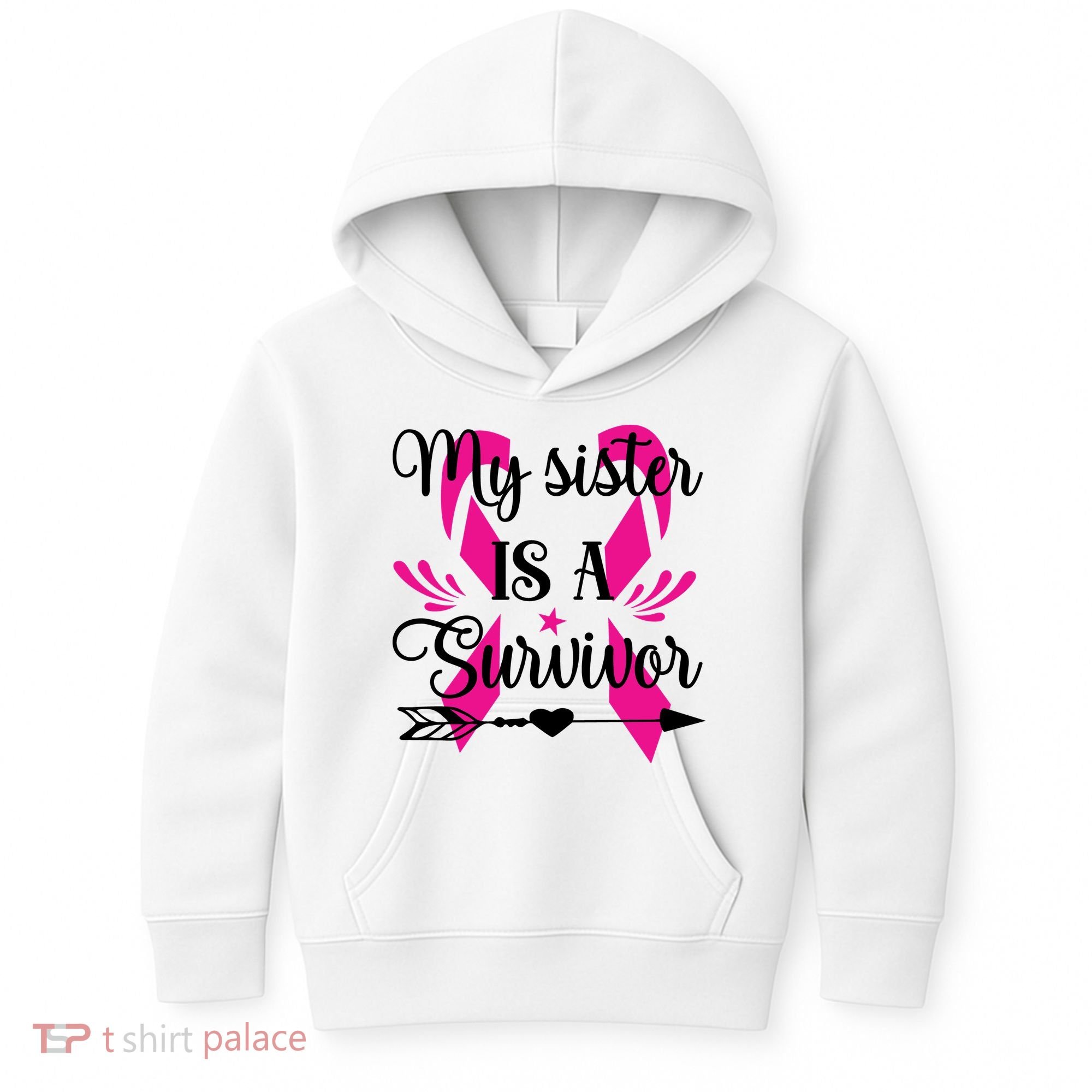 My Sister Is A Survivor Breast Cancer Awareness Kids Hoodie