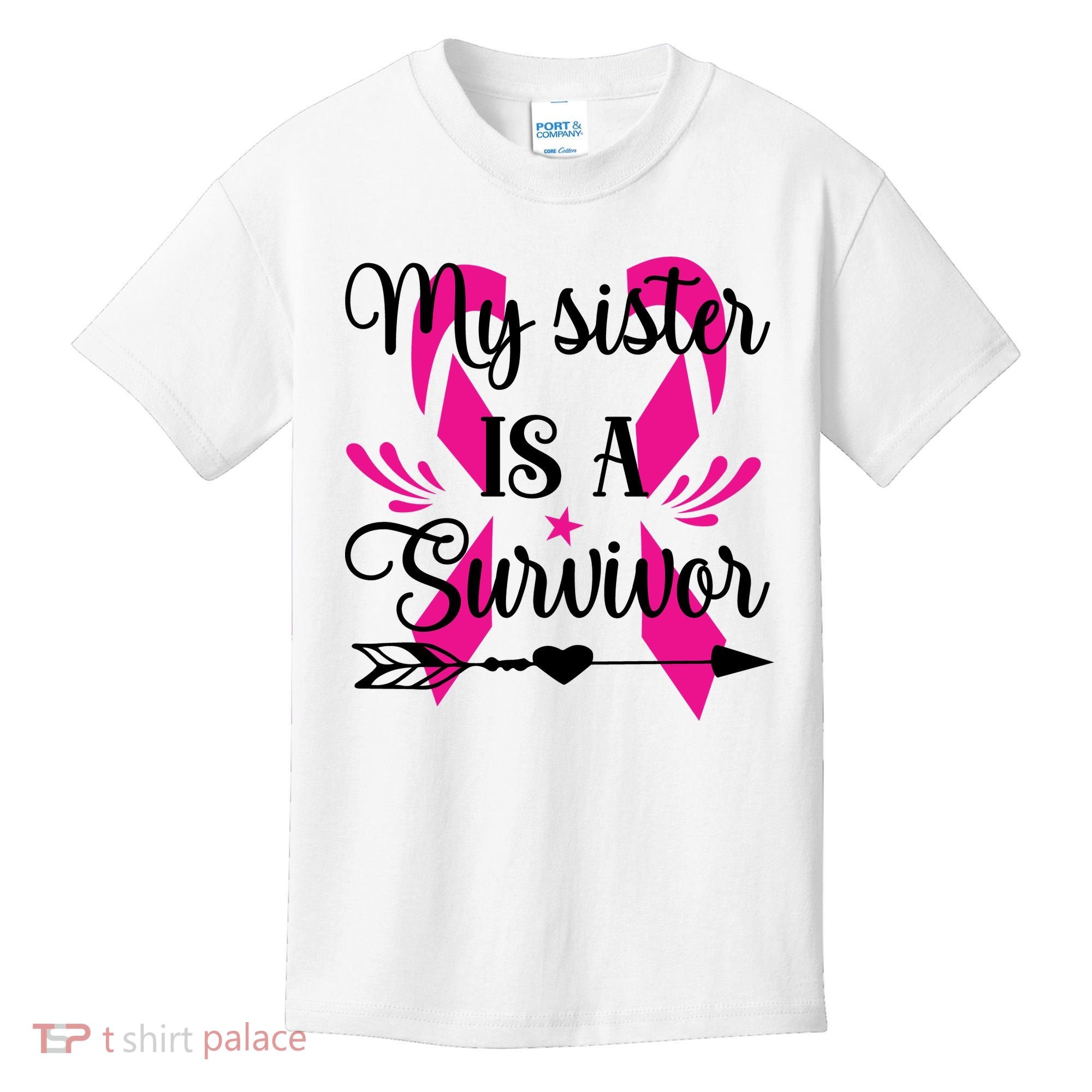 My Sister Is A Survivor Breast Cancer Awareness Kids T-Shirt