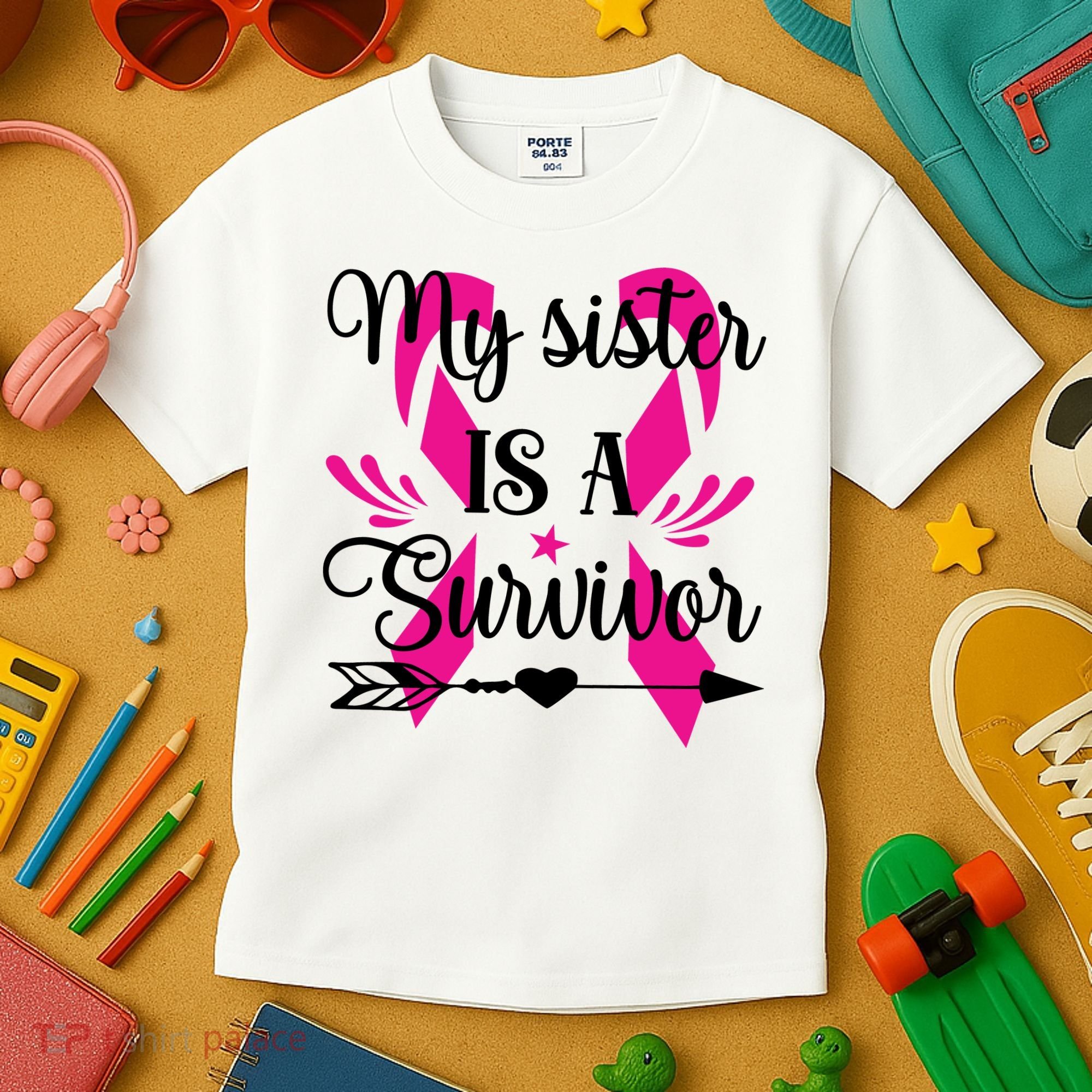 My Sister Is A Survivor Breast Cancer Awareness Kids T-Shirt