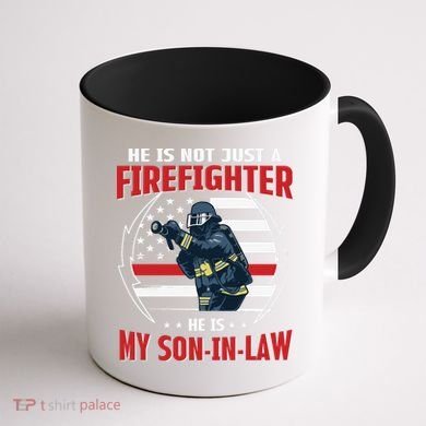 My Son In Law Is A Firefighter Proud Coffee Mug back