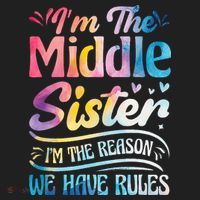 Middle Sister I'm The Reason We Have Rules Funny Matching Golf Towel thumb 3