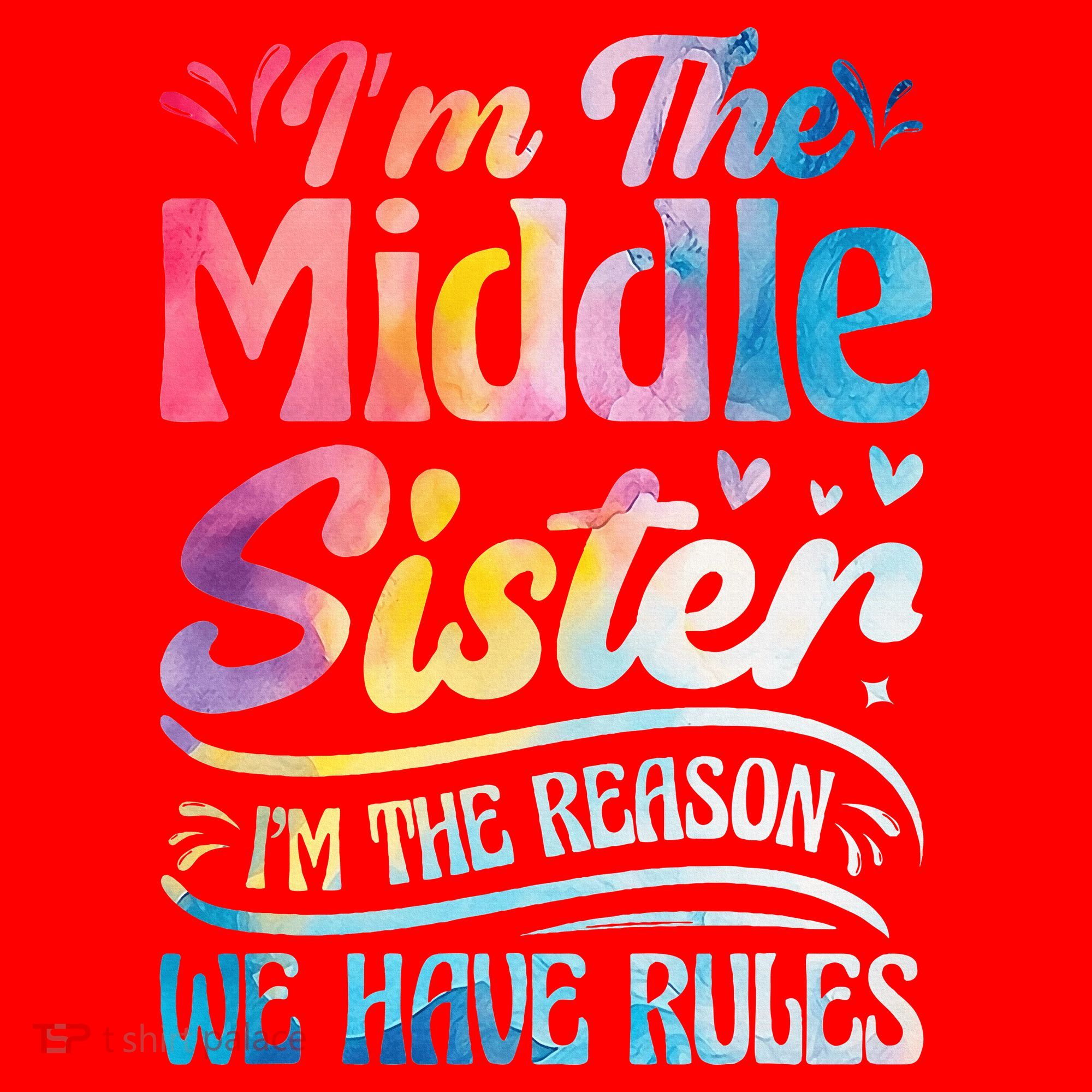 Middle Sister I'm The Reason We Have Rules Funny Matching Santa Hat