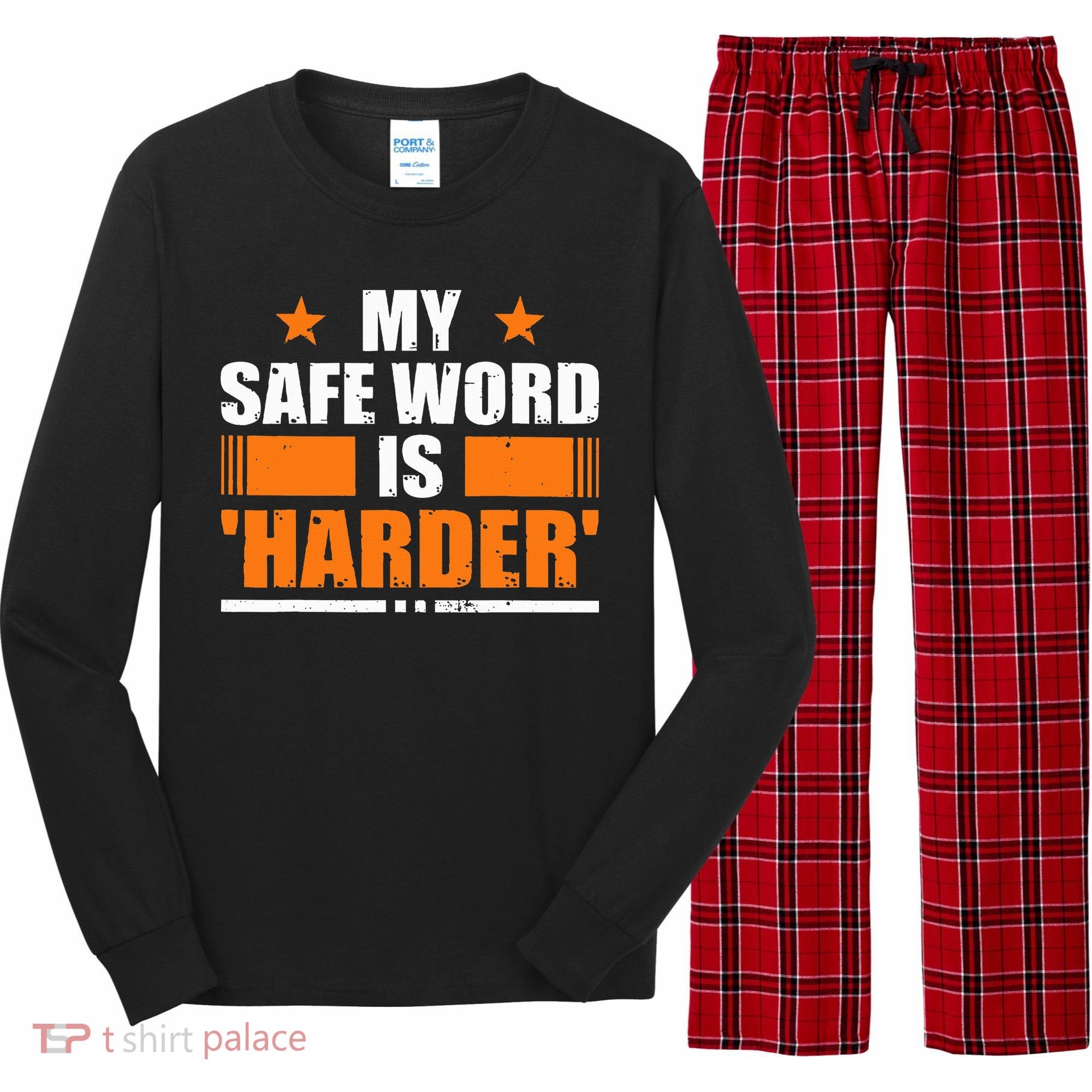 My Safeword Is Harder Inappropriate Long Sleeve Pajama Set