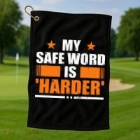 My Safeword Is Harder Inappropriate Golf Towel thumb 1