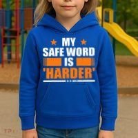 My Safeword Is Harder Inappropriate Kids Hoodie thumb 3