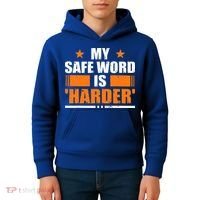 My Safeword Is Harder Inappropriate Kids Hoodie thumb 4