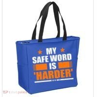 My Safeword Is Harder Inappropriate Tote Bag thumb 2
