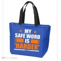 My Safeword Is Harder Inappropriate Tote Bag thumb 3