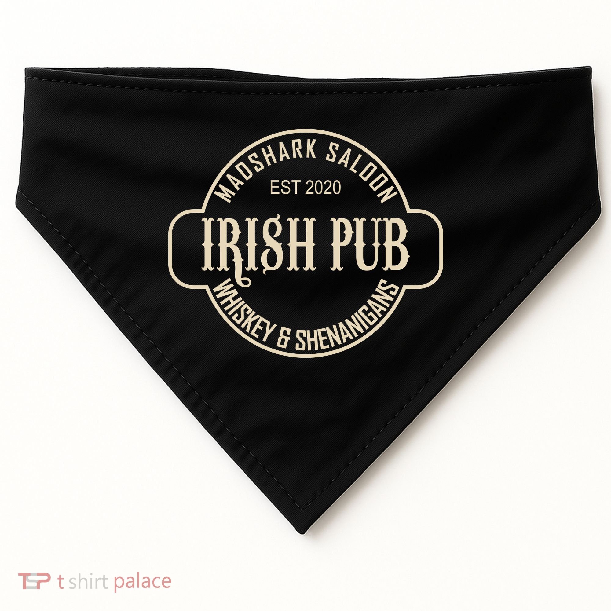 Madshark Saloon Irish Pub Whiskey & Shenanigans USA-Made Doggie Bandana