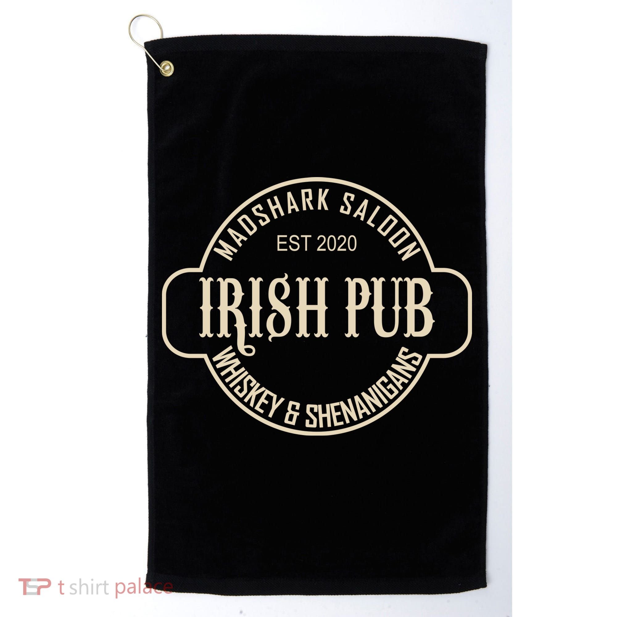 Madshark Saloon Irish Pub Whiskey & Shenanigans Golf Towel