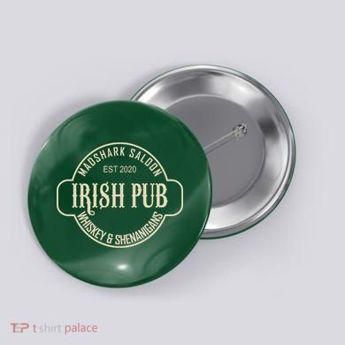 Madshark Saloon Irish Pub Whiskey & Shenanigans Button