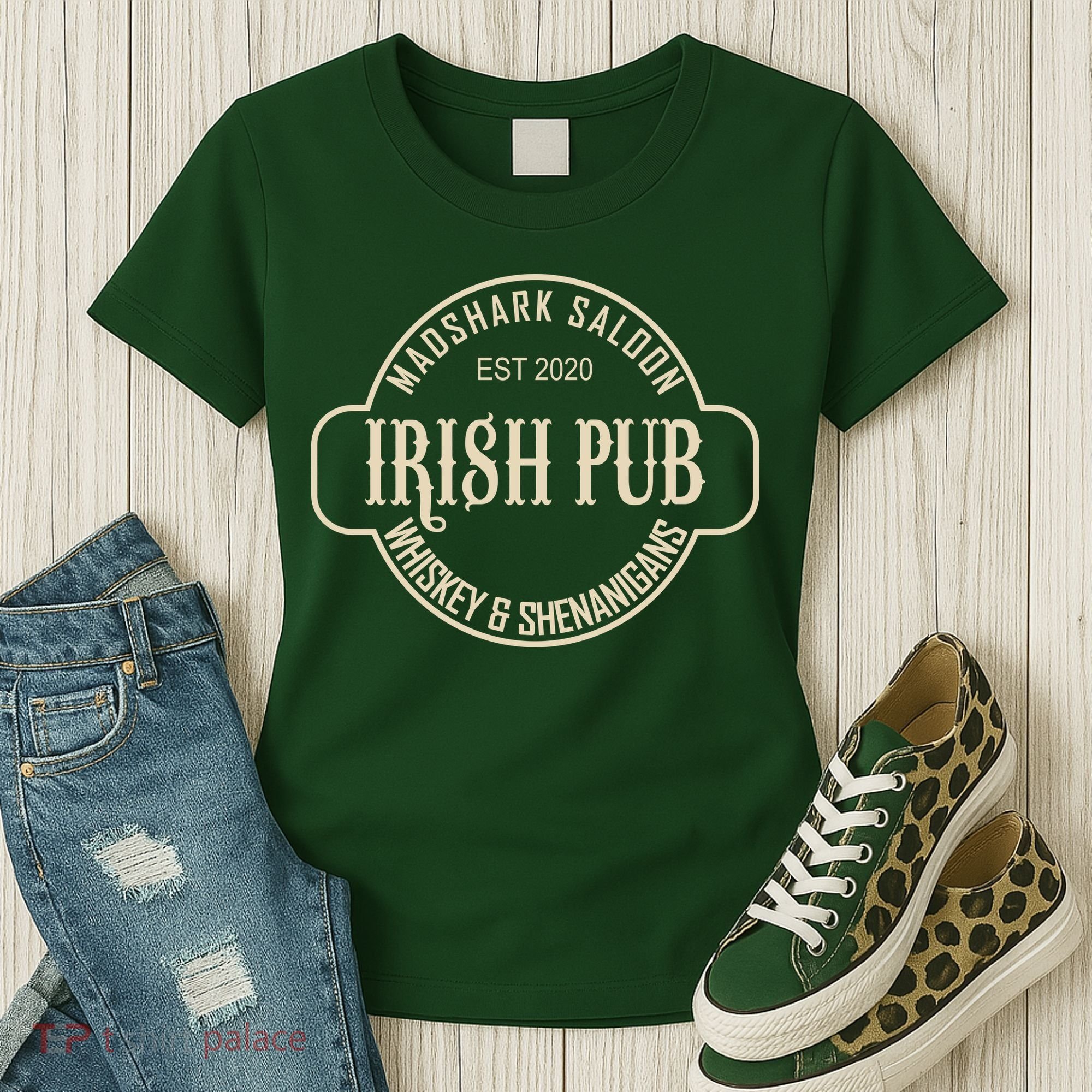 Madshark Saloon Irish Pub Whiskey & Shenanigans Women's T-Shirt