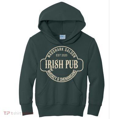 Madshark Saloon Irish Pub Whiskey & Shenanigans Kids Hoodie