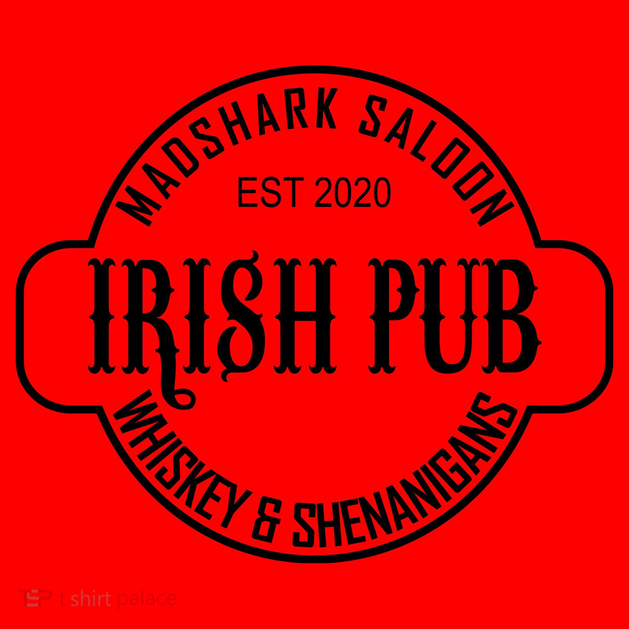 Madshark Saloon Irish Pub Whiskey & Shenanigans Santa Hat