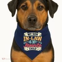My Son In Law Is My Favorite Child USA-Made Doggie Bandana thumb 1