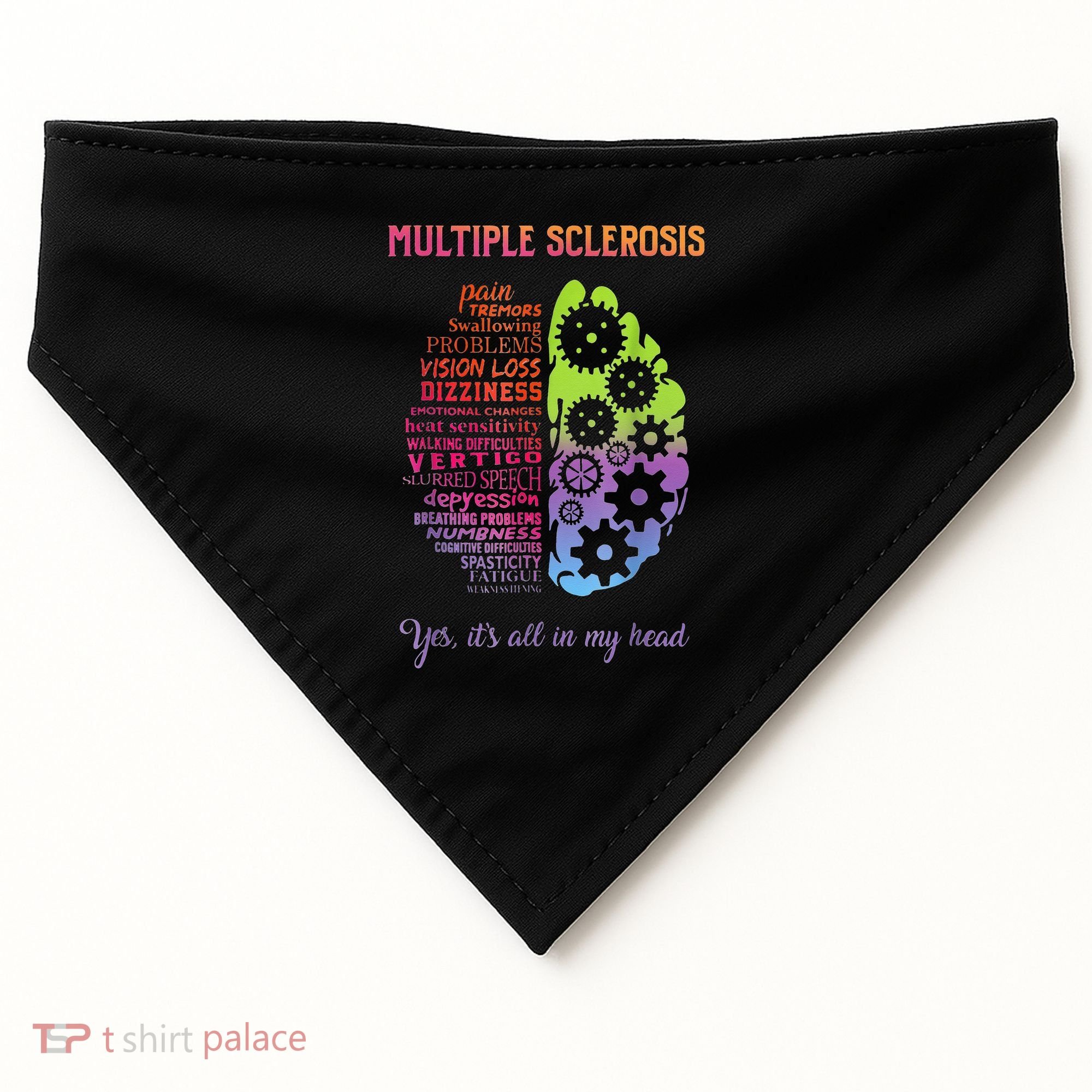 Multiple Sclerosis It's All In My Head Disease Fighter USA-Made Doggie Bandana