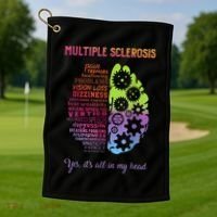 Multiple Sclerosis It's All In My Head Disease Fighter Golf Towel thumb 1