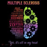 Multiple Sclerosis It's All In My Head Disease Fighter Women's Long Sleeve Shirt thumb 2