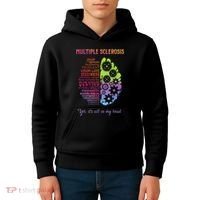 Multiple Sclerosis It's All In My Head Disease Fighter Kids Hoodie thumb 4