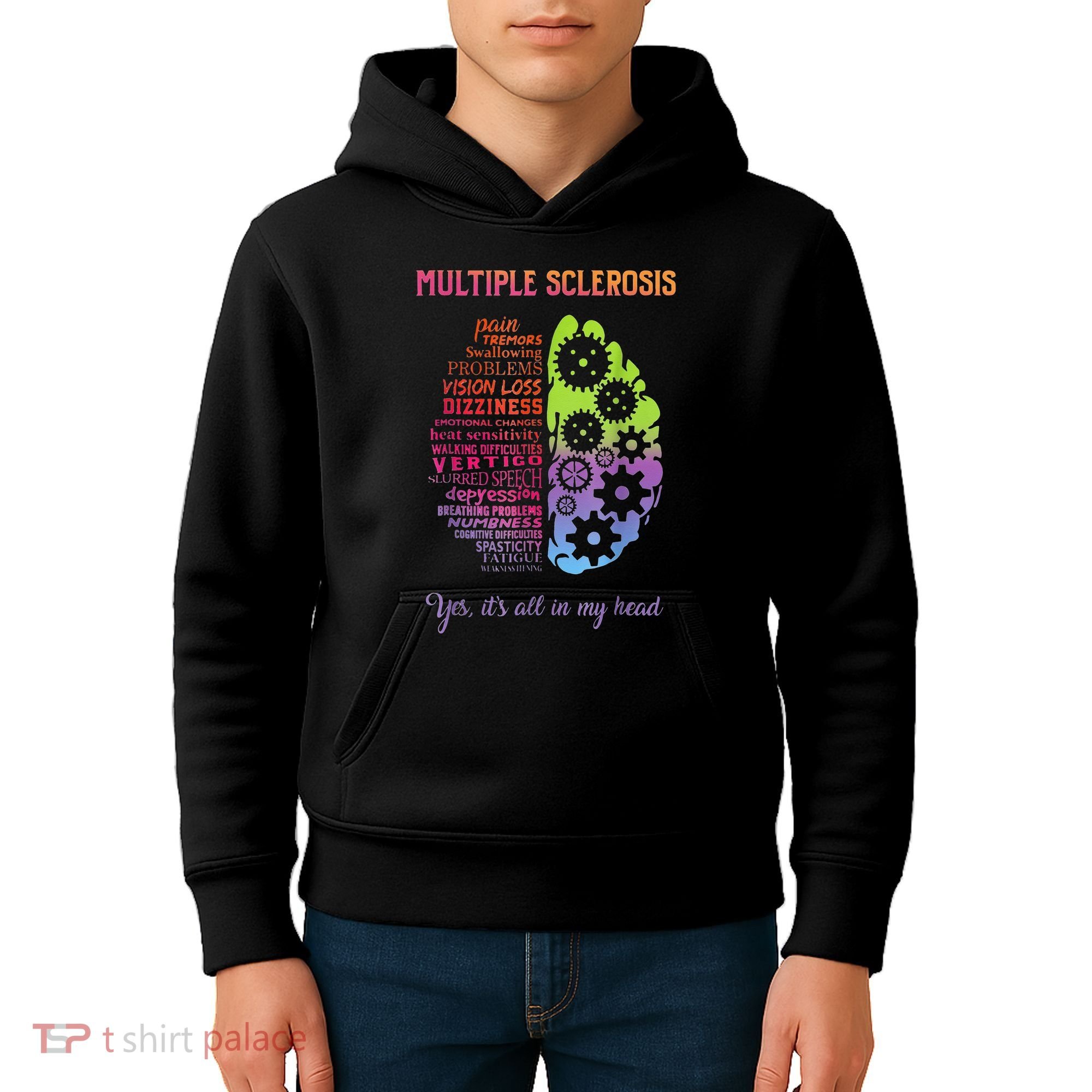 Multiple Sclerosis It's All In My Head Disease Fighter Kids Hoodie
