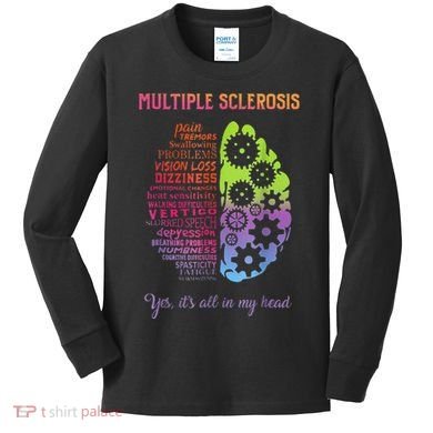 Multiple Sclerosis It's All In My Head Disease Fighter Kids Long Sleeve Shirt