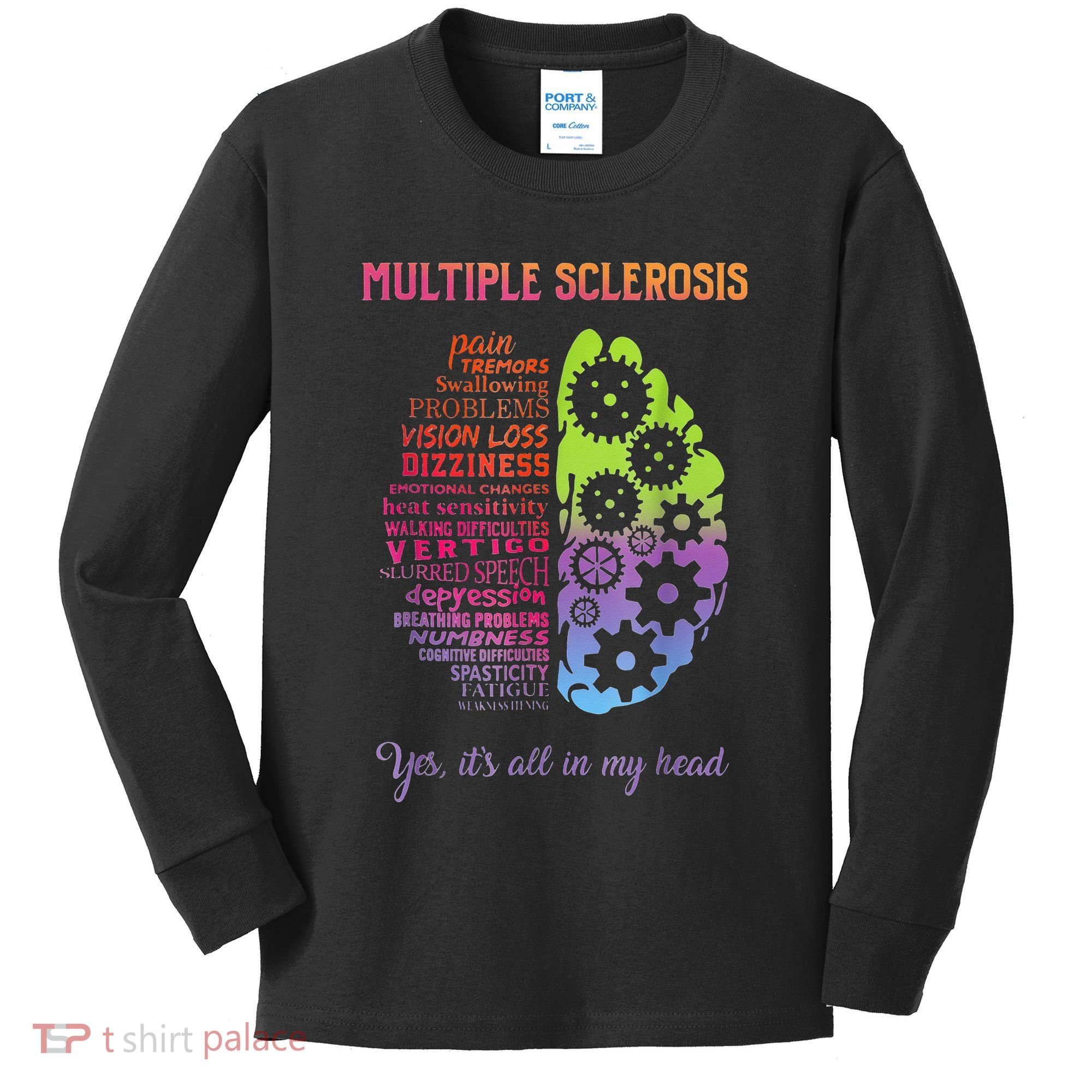 Multiple Sclerosis It's All In My Head Disease Fighter Kids Long Sleeve Shirt