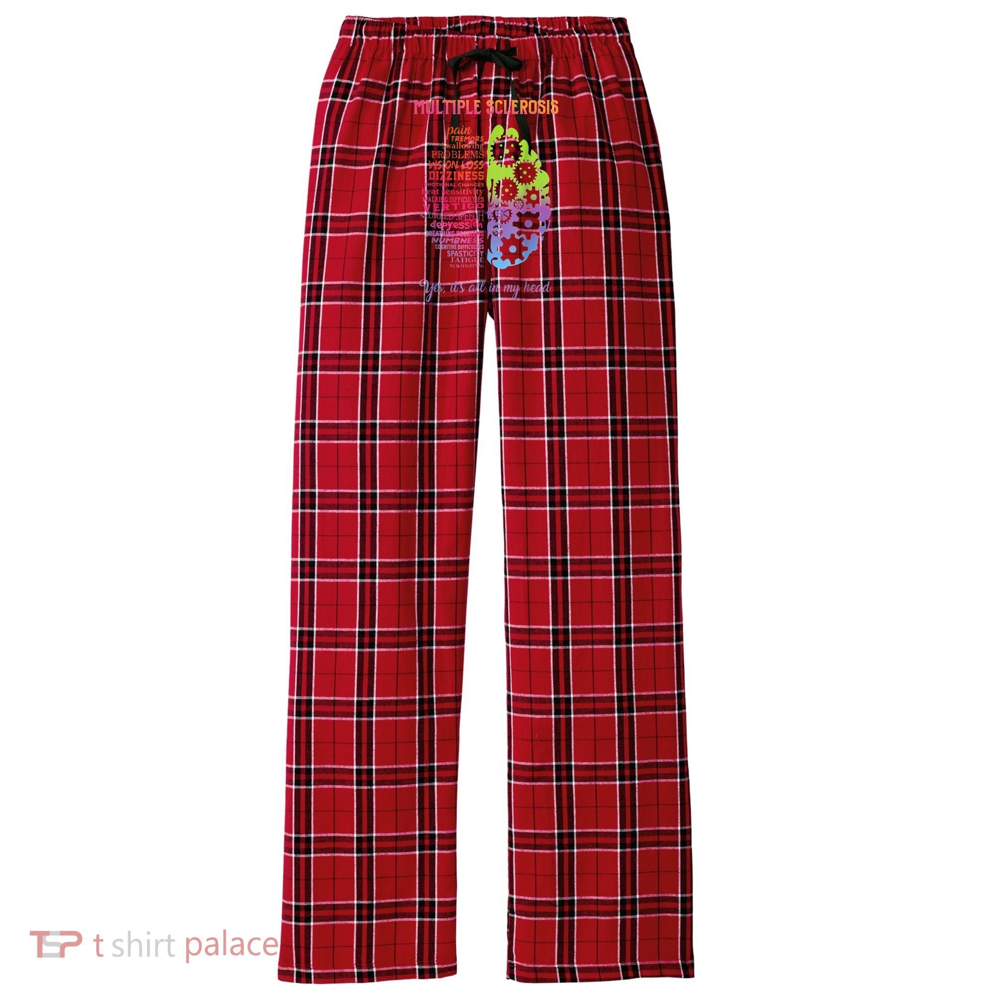 Multiple Sclerosis It's All In My Head Disease Fighter Women's Flannel Plaid Pajama Pants